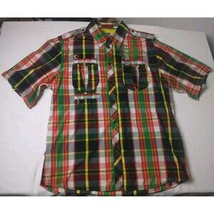 Akademicks “Courage and Grace” Embroidered AKDMKS multi colored button down 4XL